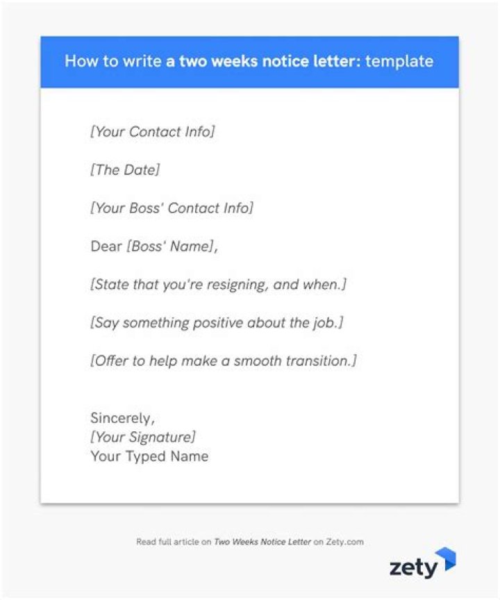How to write 2 weeks notice email